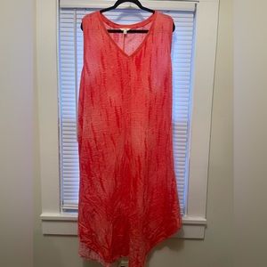 Coral tank top summer dress